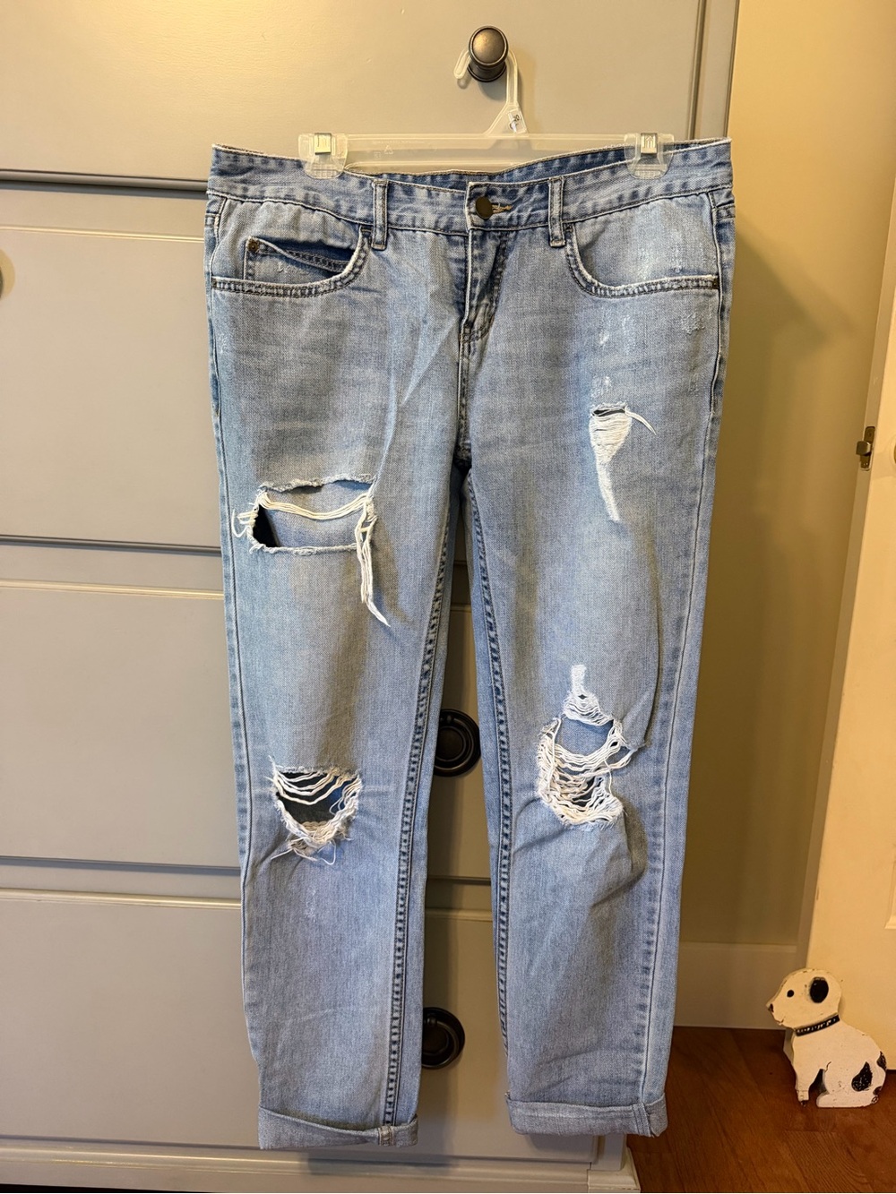 Billabong Light Blue Distressed Boyfriend Jeans